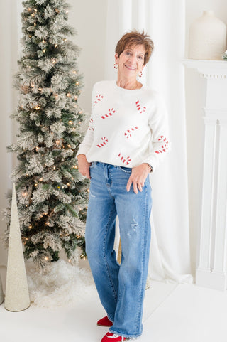 Candy Cane Lane Sequin Sweater - Bray and Em Boutique