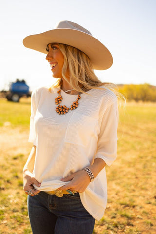 Casual Vibe Textured Top - Bray and Em Boutique