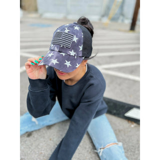 CC Beanie Tie Dye Stars Flag Cap - Bray and Em Boutique
