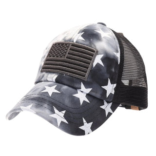CC Beanie Tie Dye Stars Flag Cap - Bray and Em Boutique