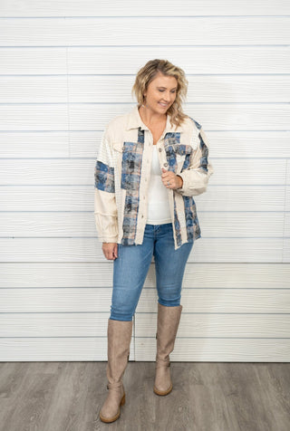 Celeste Plaid and Frayed Twill Jacket - Bray and Em Boutique