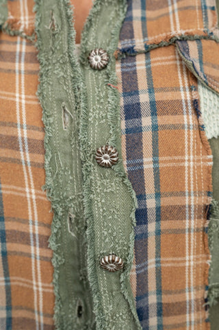 Celeste Plaid and Frayed Twill Jacket - Bray and Em Boutique