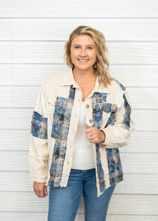 Celeste Plaid and Frayed Twill Jacket - Bray and Em Boutique