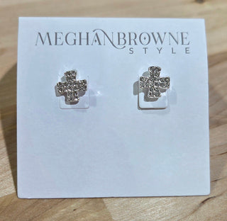 Celestial Cross Sparkle Stud Earrings - Bray and Em Boutique