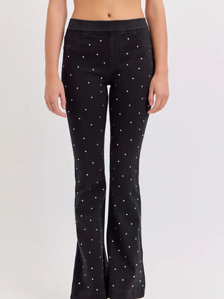 Cello MR Crystal Crush Flare Jeggings - Bray and Em Boutique