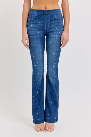 Cello MR Crystal Crush Flare Jeggings - Bray and Em Boutique