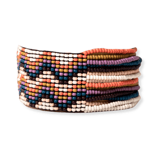 Charlie Vertical Stripes Half Woven Beaded Stretch Bracelet - Bray and Em Boutique