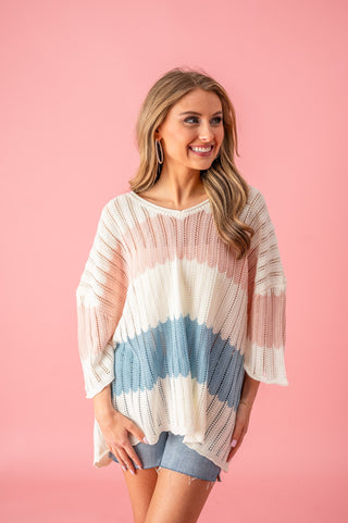 Cheerful Delight Stripe Sweater - Bray and Em Boutique