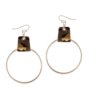 Cheetah Leather Hoop Earrings - Bray and Em Boutique