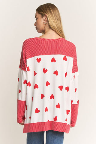 Cherished Crush Heart Print Top - Bray and Em Boutique