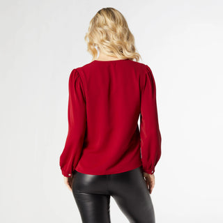 Chloe V - Neck Studded Blouse - Bray and Em Boutique