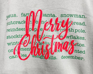Christmas Words Graphic Fleece Sweatshirt - Bray and Em Boutique
