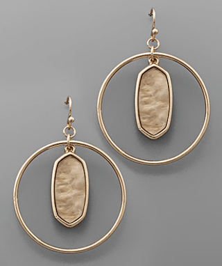 Circle Hexagon Dangle Earrings - Bray and Em Boutique