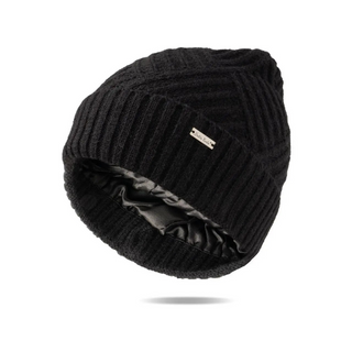 Satin Lined Diamond Knit Beanie