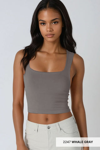 Clean Line Square Neck Top - Bray and Em Boutique