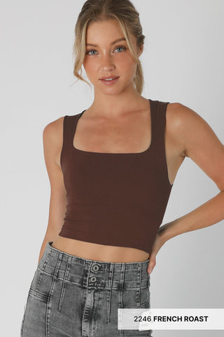 Clean Line Square Neck Top - Bray and Em Boutique