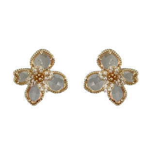 Clear Crystal Flower Petal Earrings - Bray and Em Boutique
