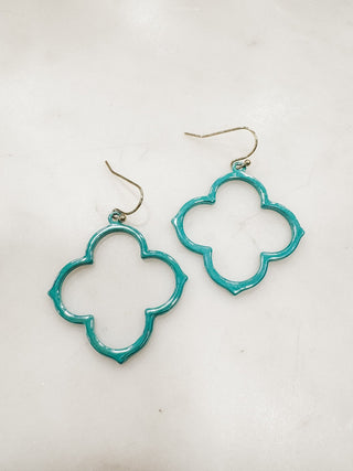 Clover Shaped Metal Earrings - Bray and Em Boutique