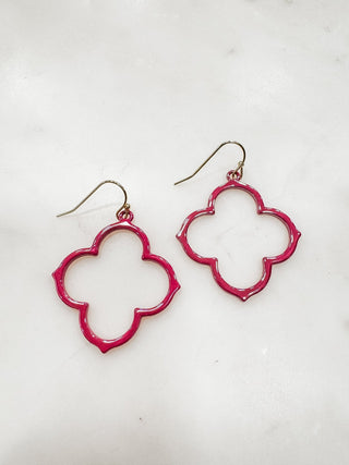 Clover Shaped Metal Earrings - Bray and Em Boutique