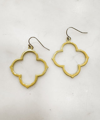 Clover Shaped Metal Earrings - Bray and Em Boutique