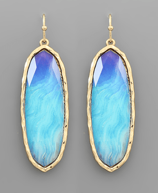 Color Epoxy Oval Earrings - Bray and Em Boutique