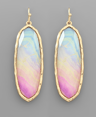 Color Epoxy Oval Earrings - Bray and Em Boutique