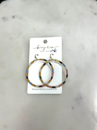 Color Pop Beaded Hoop Earrings - Bray and Em Boutique