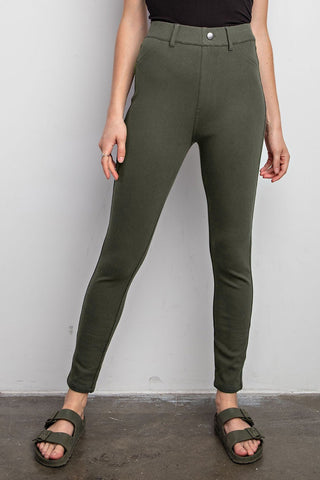 Cotton Stretch Twill Pants - Bray and Em Boutique