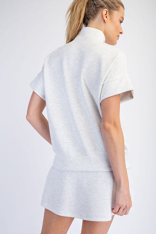 Could It Be Quarter Zip Short Sleeve Top - Bray and Em Boutique