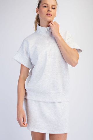Could It Be Quarter Zip Short Sleeve Top - Bray and Em Boutique