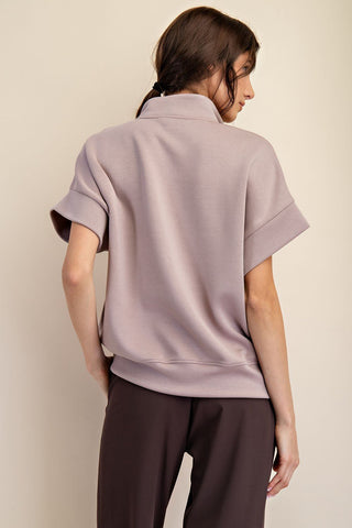 Could It Be Quarter Zip Short Sleeve Top - Bray and Em Boutique