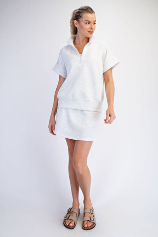 Could It Be Quarter Zip Short Sleeve Top - Bray and Em Boutique