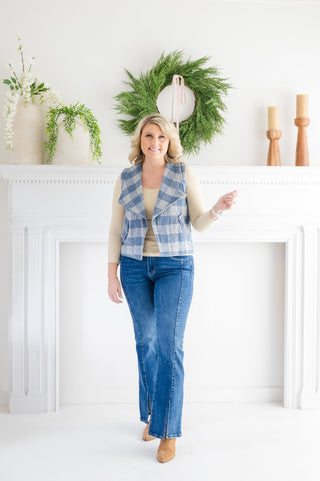 COZY CO: Uptown Stroll Plaid Vest - Bray and Em Boutique