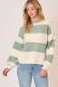 Sage/Cream Stripe