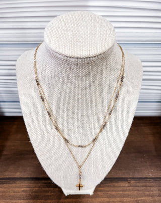 Cross Crystal Beaded Necklace - Bray and Em Boutique