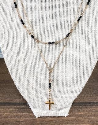 Cross Crystal Beaded Necklace - Bray and Em Boutique