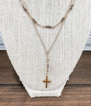 Cross Crystal Beaded Necklace - Bray and Em Boutique