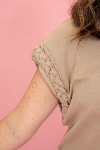 Crowd Charmer Braided Sleeve Top - Bray and Em Boutique