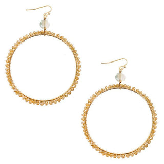 Crystal Beaded Dangle Hoop Earrings - Bray and Em Boutique
