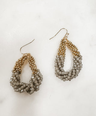 Crystal Beaded Teardrop Earrings - Bray and Em Boutique
