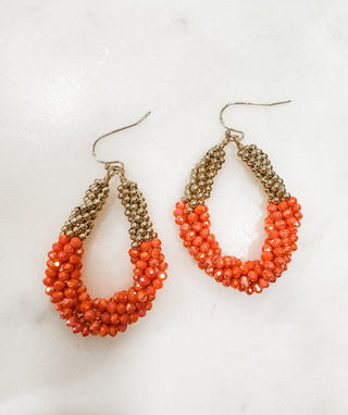 Crystal Beaded Teardrop Earrings - Bray and Em Boutique