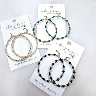 Crystal Circle Hoop Earrings - Bray and Em Boutique
