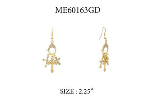 Crystal Cross Charm Drop Earrings - Bray and Em Boutique