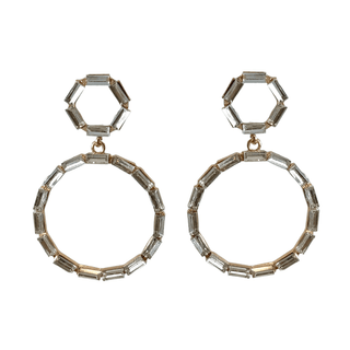 Crystal Double Drop Hoop Earrings - Bray and Em Boutique