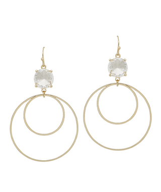 Crystal Double Round Drop Earring - Bray and Em Boutique