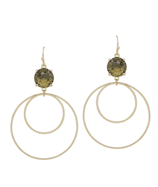 Crystal Double Round Drop Earring - Bray and Em Boutique