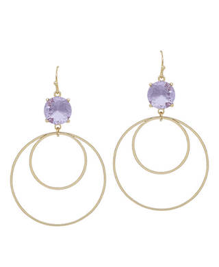 Crystal Double Round Drop Earring - Bray and Em Boutique