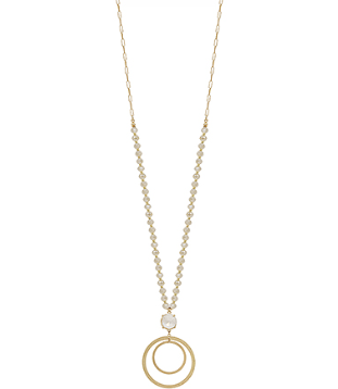 Crystal Double Round Drop Necklace - Bray and Em Boutique