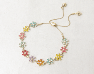 Crystal Flower Draw String Bracelet - Bray and Em Boutique