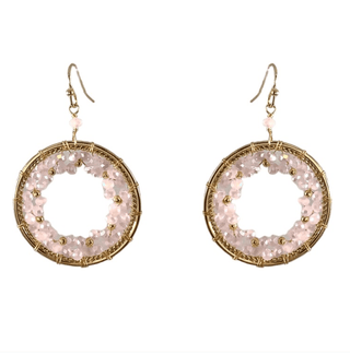 Crystal Flower Hoop Earrings - Bray and Em Boutique